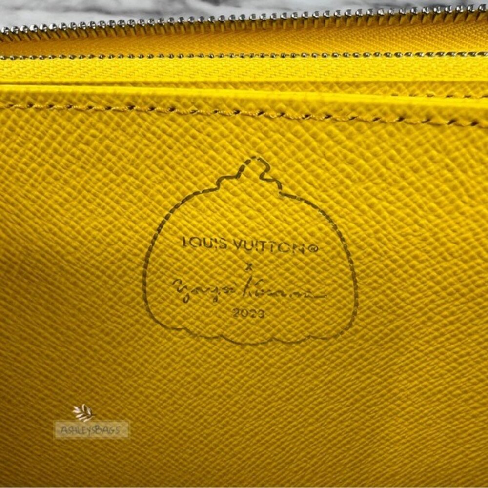 Louis Vuitton x Yayoi Kusama Zippy Wallet Epi Leather In Jaune Noir - Picture 11 of 16